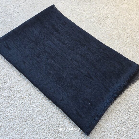 Black Cashmere Scarf With Woodgrain Pattern Wood Grain - Picture 14 of 16